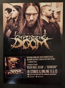 IMPENDING DOOM "Death Will Reign" deathcore ~ Magazine Print/Promo Ad 2013 - Picture 1 of 1