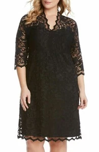 NEW KAREN KANE BLACK LACE SHEATH DRESS SIZE 1 X WOMEN PLUS $168 - Picture 1 of 2
