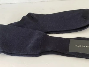 Harolds Mens Sock Over The Knee Navy Blue Cotton Blend Made in Italy OS - Picture 1 of 6