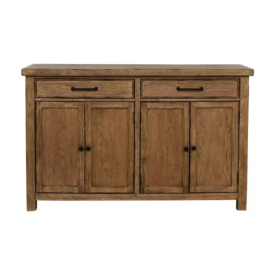 Home Meridian 4-Door Farmhouse Server w/ Storage Drawers in Natural Finish - Image 1 of 4