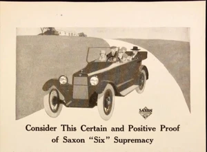 Saxon "SIX" Motor Car for $895 Road Trip Detroit MI Antique Print Ad 1927 - Picture 1 of 7