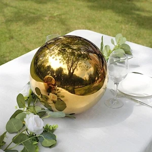 2 GOLD 12" Stainless Steel Gazing Globe Reflective MIRROR BALLS Party - Picture 1 of 8