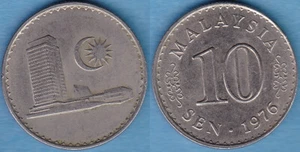Malaysia 1976 10 Sen KM-3 Copper-nickel XF+ #112 2 - US Seller - Picture 1 of 1