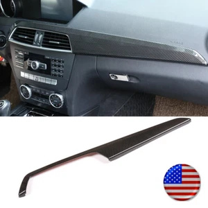 Carbon Fiber ABS Center Console Dashboard Cover For Benz C Class W204 2010-13 - Picture 1 of 6