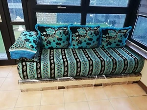 Orientalische/Marokkanisches Sofa Sedari in türkis Silber schwarz - Bild 1 von 8