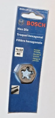 BOSCH 1/2 pulg. - 13 troqueles hexagonales fraccionarios de acero con alto contenido de carbono BHD12F13 Foto 1 de 3
