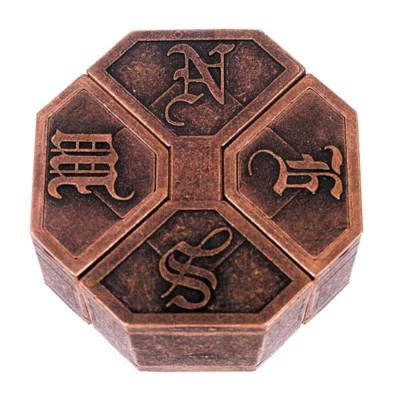 Vintage Alloy Cast Puzzle Box Metal Lock Toys IQ Mind Brain Teaser Game Kid Gift - Image 1 of 4