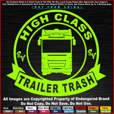 Calcomanía adhesiva redonda de basura para remolque auto de viaje camping auto camión autocaravana clase alta Foto 1 de 4