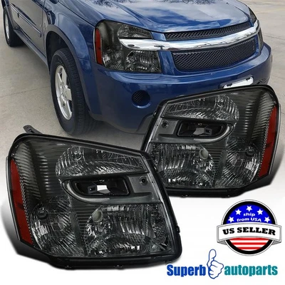 Fits 2005-2009 Chevy Equinox Replacement Headlight Smoke Head Lamps Left+Right Foto 1 de 4
