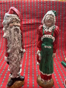 Keramik Weihnachtsmann & Mrs. Clause Figuren handbemalt von NC 93 beide müde/schmutzig - Bild 1 von 8