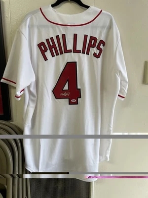 Camiseta firmada por Brandon Phillips Cincinnati Reds Beckett certificado de autenticidad XL Foto 1 de 2