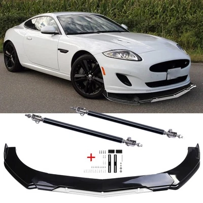 For Jaguar XK XJ Front Bumper Lip Splitter Sport Spoiler Black White Foto 1 de 4