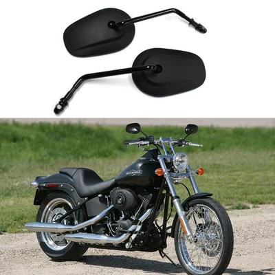 Espejos retrovisores para motocicleta de vástago largo negros para Harley Davidson Heritage Softail FLSTI Foto 1 de 4