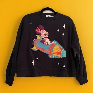 Disney Sweatshirt Women's Sz XS Minnie Mouse Play in the Park Rocket Ship Spirit - Picture 1 of 6