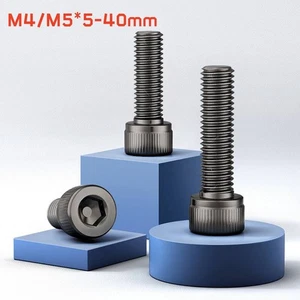 Socket Head Cap Screws Allen Bolts Black Nickel Plated Grade 12.9 DIN 912 M4 M5 - Picture 1 of 3