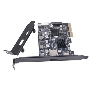 2 Ports PCI-E 4X auf USB 3.2 Gen 2 A Typ C Erweiterungskarte Front Typ E 196455 - Bild 1 von 6