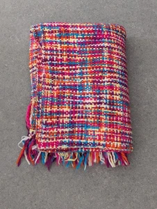 Boho Throw Blanket Acrylic Knitted Fringe Vintage Style Colorful Home Decor Chic - Picture 1 of 24