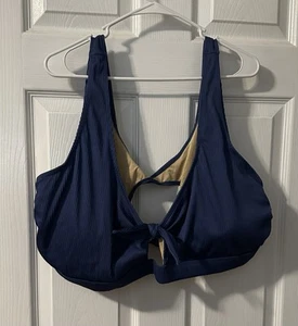 Conjunto de bikini 4x para mujer textura acanalada azul marino de viejo azul marino - Imagen 1 de 6