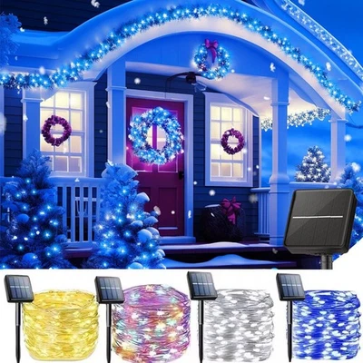 Christmas Outdoor Solar String Lights Fairy Waterproof Xmas Decor 100/200 LED  - Image 1 of 4