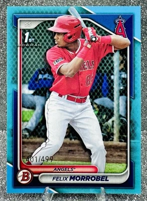 2024 Bowman Felix Morrobel /499 Sky BLUE #BP-121 Angels - Image 1 of 2