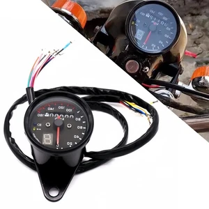 Motorcycle Speedometer Gauge LED Dual Odometer KMH For Honda Kawasaki Suzuki - Picture 1 of 7