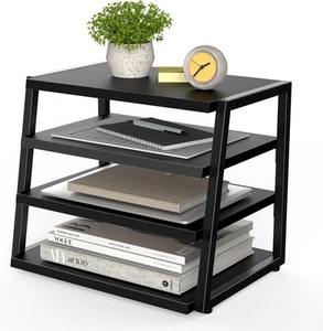 Fenge Schreibtisch Organizer 4 Etagen Schwarz Dokumentenhalter, A4-Papierablage - Bild 1 von 8