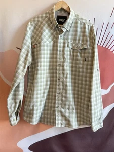 Howler Bros Herren Hemd M beige creme kariert Nylon Angeln Outdoor Knopfleiste - Bild 1 von 13