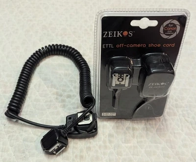 Cable zapata fuera de cámara ZEIKOS ETTL 1 NUEVO Y 1 USADO Lote de 2 Foto 1 de 4