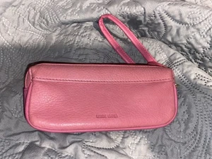 Bolso sin asas de muñeca de cuero rosa Rolfs para mujer estuche cosmético cambio cuero genuino - Imagen 1 de 10