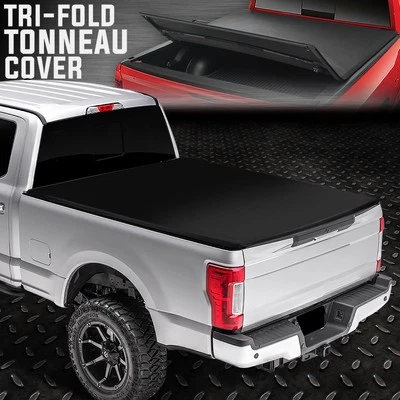 FOR 17-19 FORD F250 F350 SUPER DUTY 6'8" BED TRI-FOLD SOFT TRUNK TONNEAU COVER - Изображение 1 из 4