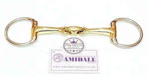 Broca de caballo AMIDALE EGGBUT SNAFFLE MEZCLA DE COBRE ACERO INOXIDABLE BROCA DE PLATA ALEMANA - Imagen 1 de 4