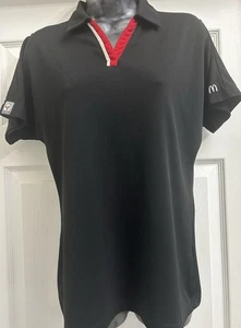 McDonalds Polo Shirt Womens L Black  Employee Uniform Work Wear  Size Small - Picture 1 of 7