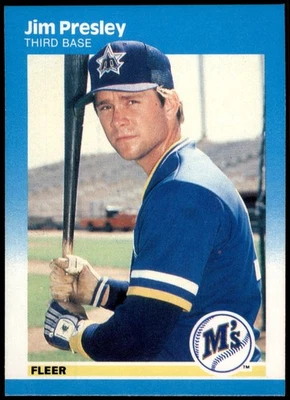Jim Presley Seattle Mariners 1987 Fleer #594 Baseball Card - Image 1 of 2