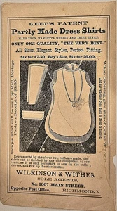 Anzeige "Teilweise hergestellte Hemden" auf der Rückseite von Richmond, VA Lebensversicherung Anzeigenschutz - Bild 1 von 2
