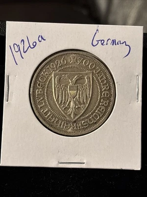 1926a Germany Weimar  Lubeck 3 Mark - Image 1 of 4