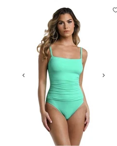 La Blanca Women's One Piece Swimsuit Island Goddess Seafoam Size 12 New - Picture 1 of 8