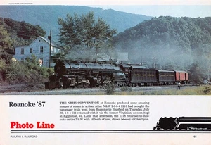 Norfolk Western 1218 Roanoke 87 Glen Lynn Steam Train Coal Cars Vtg Mag Cutout - Picture 1 of 1