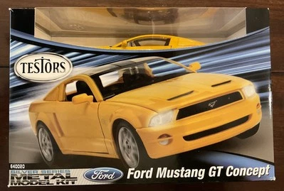 Ford Mustang GT Concept Metal Model Kit #640020 Silver Series Testors  Yellow - Image 1 of 4