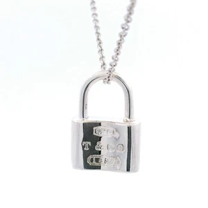 Genuine Tiffany & Co. 1837 Lock Padlock Necklace Pendant 16” Cable Chain - Picture 1 of 11