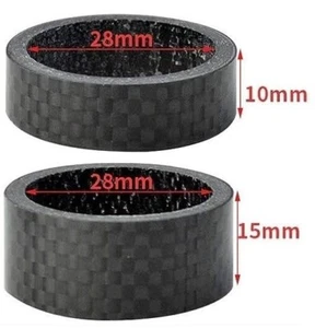 2 pcs 10mm & 15mm Bicycle Carbon Fiber Headset Stem Spacer 28.6mm 1-1/8" Inch - Picture 1 of 1