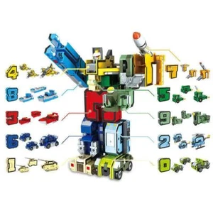 Kids Number Robots Transforming Toys Educational Learning Boy Birthday Present - Picture 1 of 16