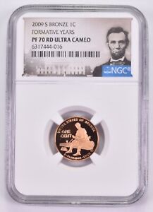 2009-S Bronze PF70 RD UCam Lincoln Cent Formative Years NGC Spl Label *0636