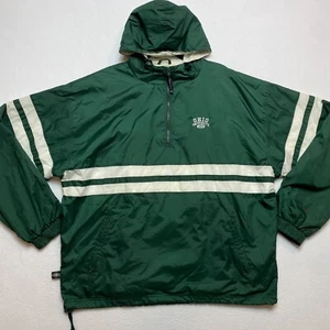 University Of Ohio Windbreaker Jacket Men's XL Green Full Zip Hooded Lined - Picture 1 of 12