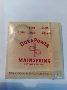 Elgin DuraPower Factory Mainspring 21/0s 6004 .0034 .087 m/m b25#199 - Picture 1 of 2