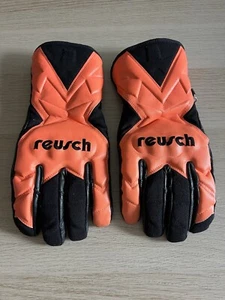 Reusch XL Mens X Calibur Giant Slalom Gloves Black Orange Winter Ski Leather - Picture 1 of 8