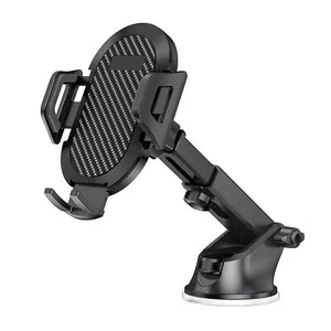 Carbon Fiber Car Phone Holder 4.7‑7.2in Screen Navigation Bracket For Dashboard - Photo 1 sur 1