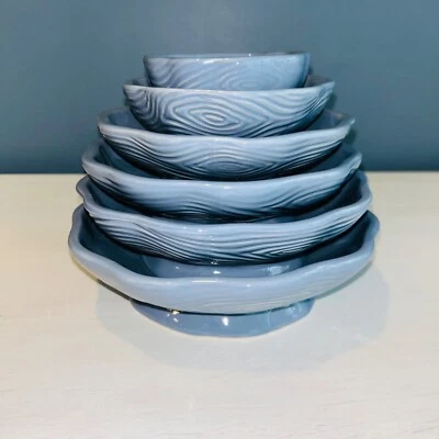 Juego de cuencos pedestal de anidación de bosque azul Temp-tations NUEVO Foto 1 de 4