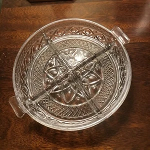 CAPE COD -Imperial - Vintage - 9 1/2” -4 Part -Divided -Tab Handled Relish Dish - Picture 1 of 4