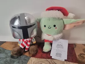 7" Hallmark Christmas Better Together Star Wars Mandalorian Plush: Grogu & Din - Picture 1 of 5