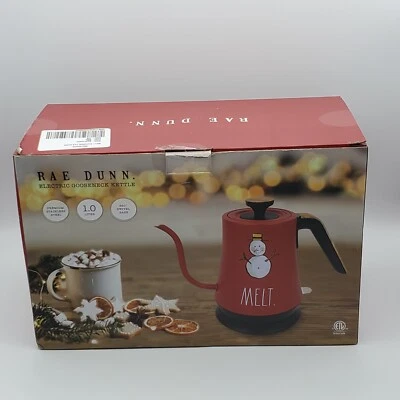 RAE DUNN Stainless Steel Melt Snowman  Electric Tea Kettle NIB - Image 1 of 4